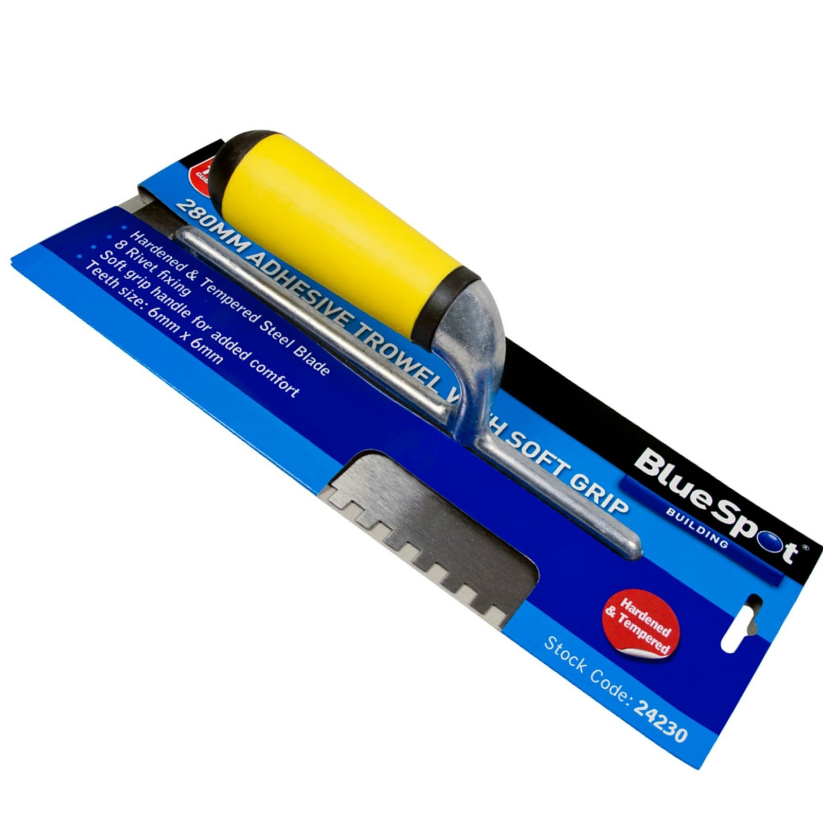 BlueSpot Adhesive Tile Notched Spreading Trowel - Soft Grip Handle by BlueSpot