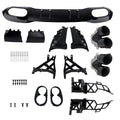 A45 Gloss Black Rear Diffuser w/ Tailpipes For Mercedes A-Class W177 2018-22