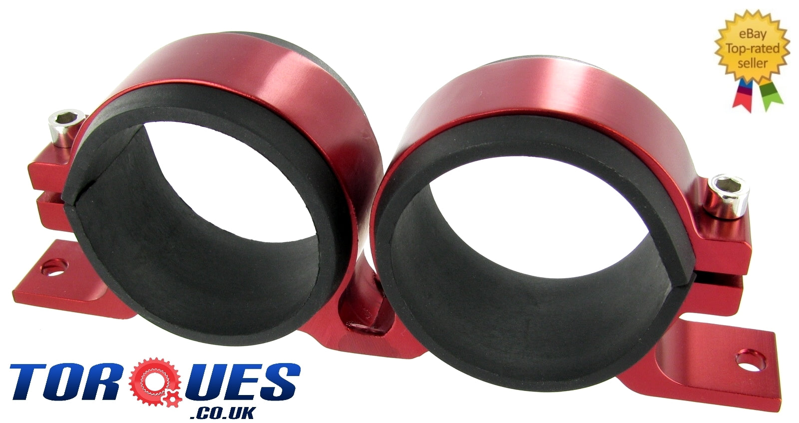 Twin Fuel Pump Mount / Cradle To fit Bosch 044 979 Walbro Sytec In Red