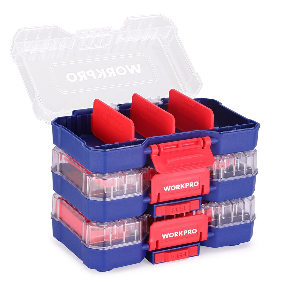 WORKPRO 3PCS Parts Organizer Stackable Storage Case