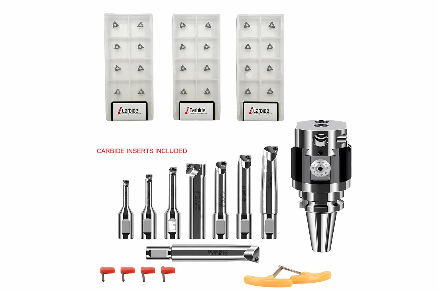 NEW BT30 80MM BORING HEAD  WITH 8PCS 18MM CARBIDE INSERTS 2084 SET  30PCS INSERT