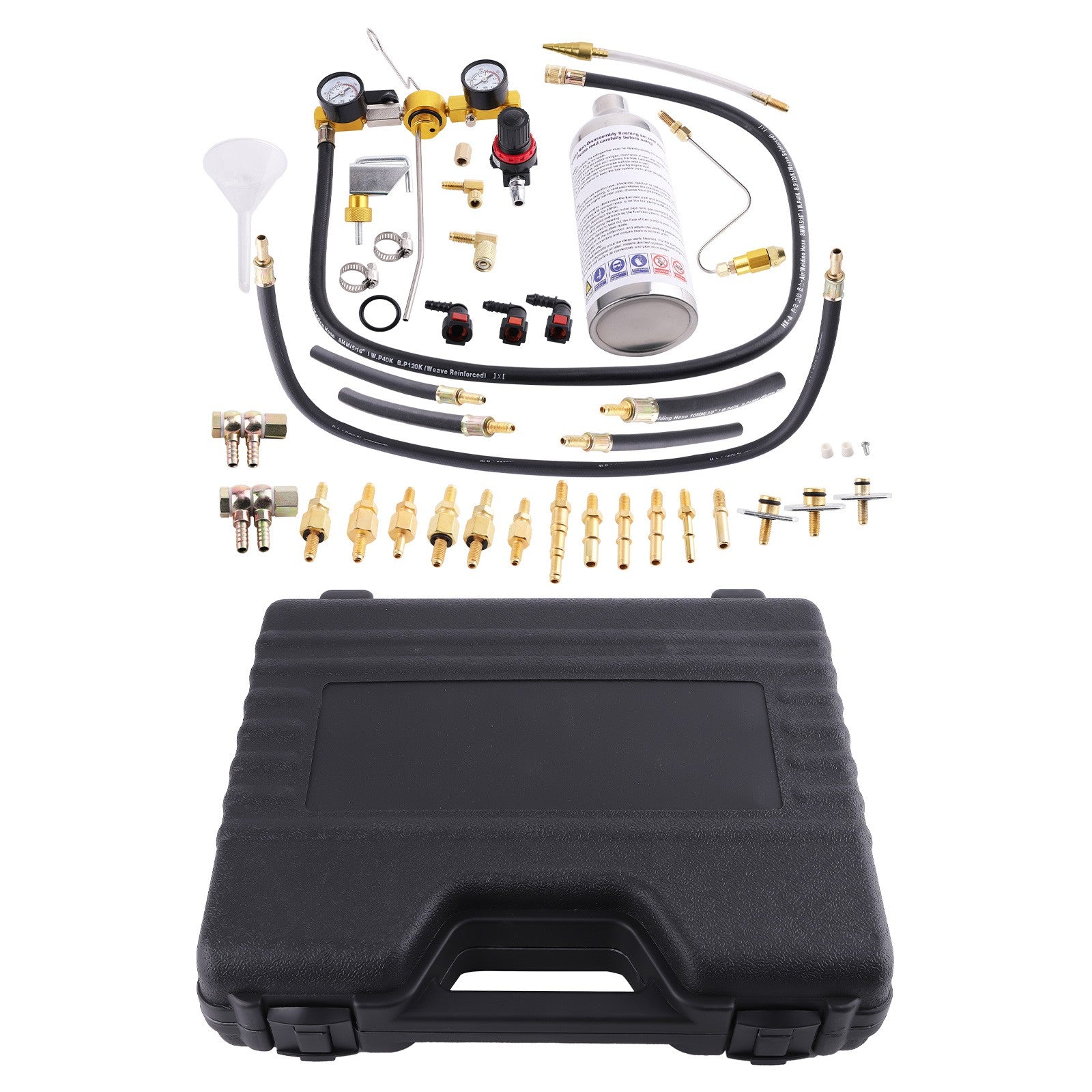 Fuel System Cleaner Tool Kit for Gas Cars with Pressure Gauge &