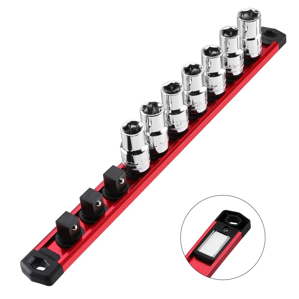 Magnetic Socket Organizer Aluminum Alloy 3/8 Drive Heavy Duty Socket