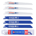 Workpro Reciprocating Saw Blade Set 6" Bim Saw Blades For Wood Metal