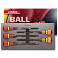 Vessel Ball Grip Ratcheting Screwdriver Set 5pc