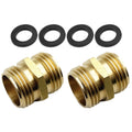 High Quality Brass Double Male Garden Hose Coupling 2 Pack Simple InstallationOp