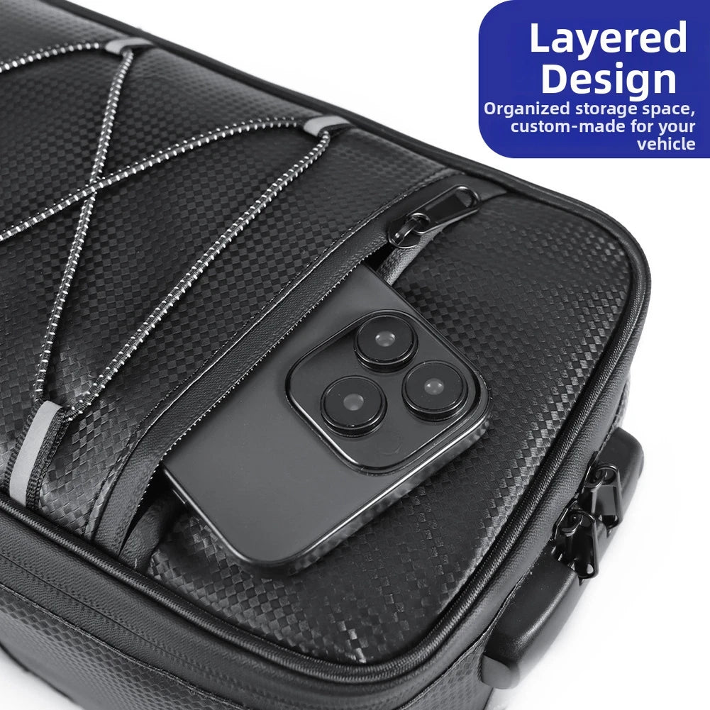 10l Bike Seat Bag Mounted On Rear Rack Waterproof Pu Fabric With