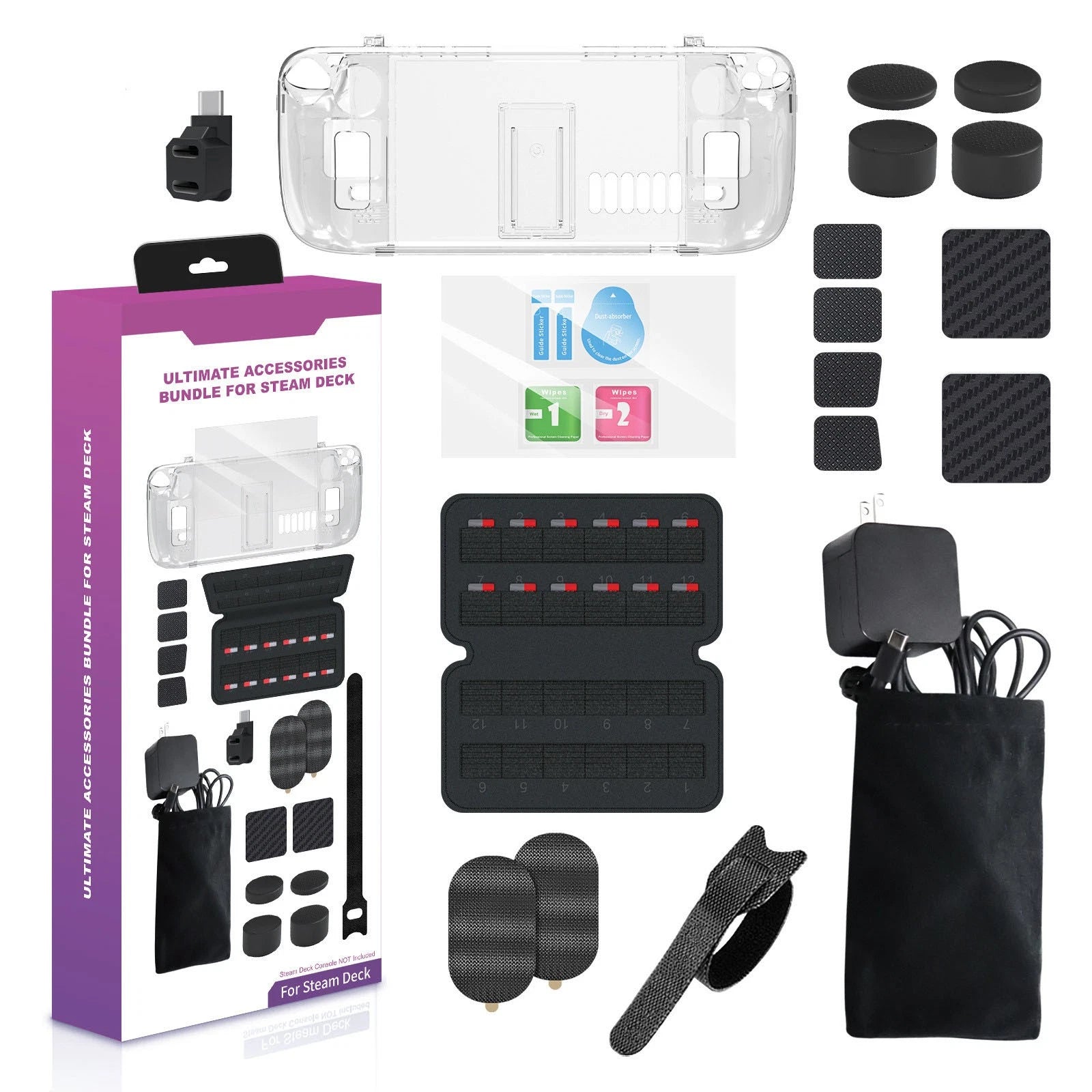 Crystal Case Screen Sticker Silicone Pad Tempered Film Bag For Steam