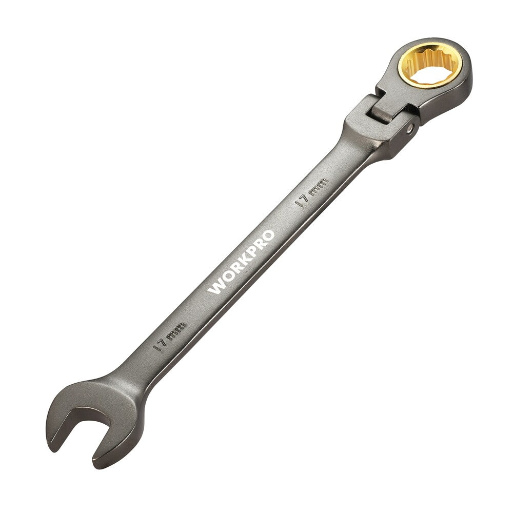 Workpro 17MM Flex-Head Ratcheting Combination Wrench Metric 72-Teeth