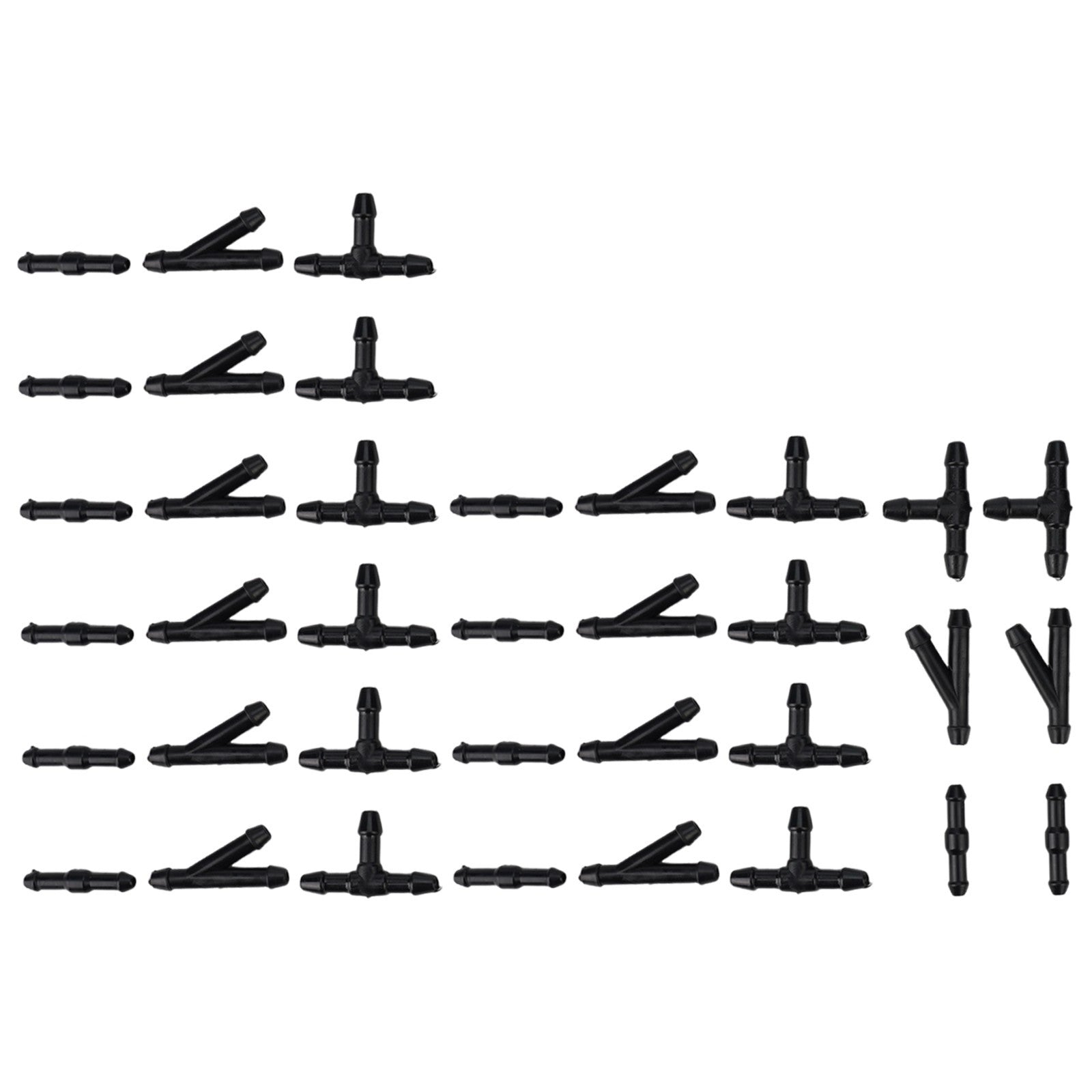 36x Black Hose Y Splitter T/I Connectors