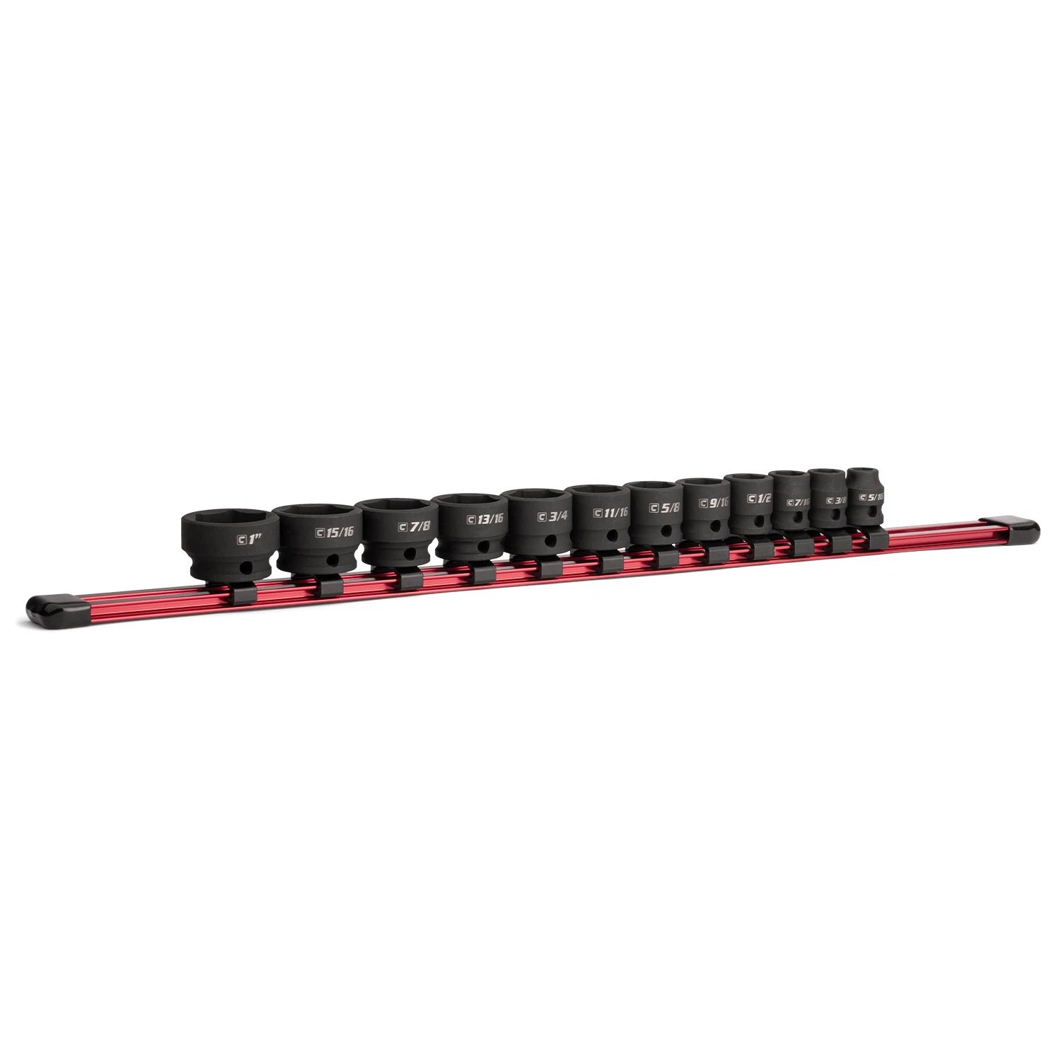 Capri Tools 3/8 in. Drive Stubby Impact Socket Set, SAE, 5/16" to 1", 12-Piece