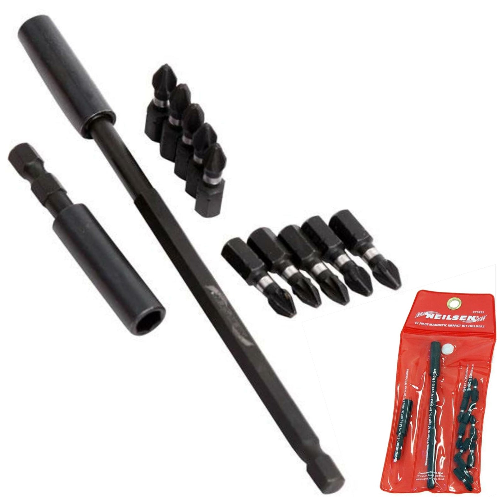 Neilsen 12pc Magnetic Impact Bit Set