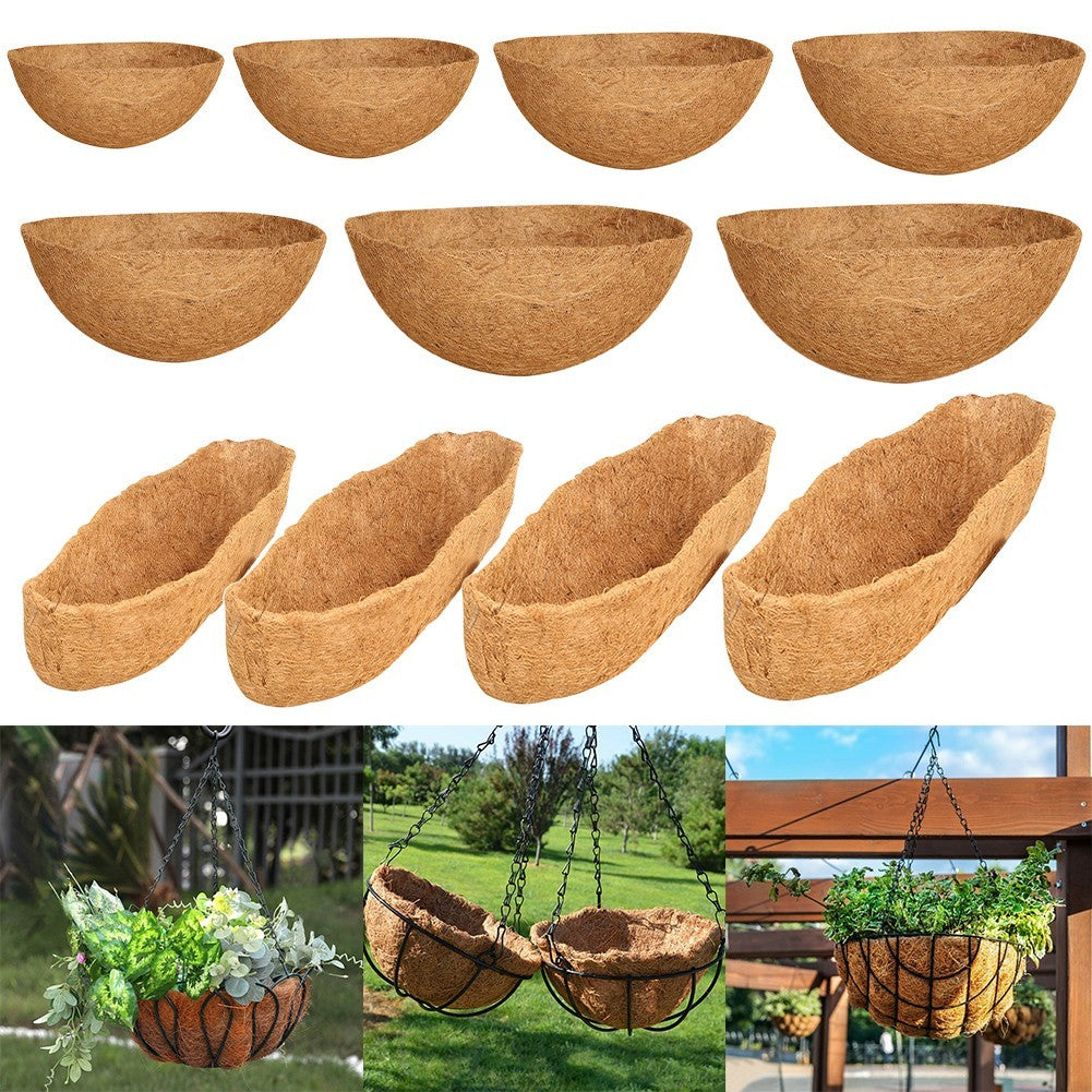 1X Wall-Mounted Round Flower Basket Home Gardening Flower Pot Liner ReplacementO