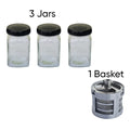 Set Of 3 Watch Cleaning Jar & 1 Watch Cleaning Basket - Fits Elma &