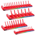 Workpro 4PC 1/4" 3/8" 1/2" Dr Sae Socket Organizer Set Socket Holder