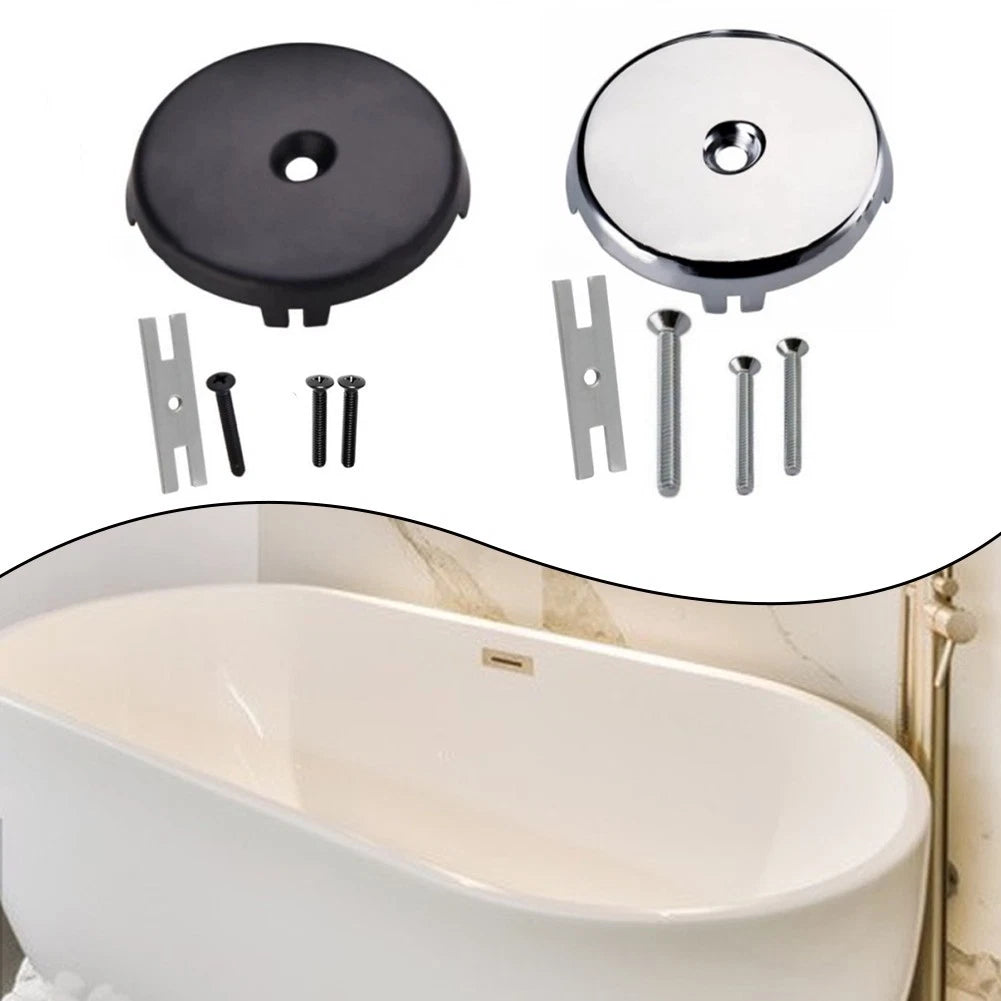 Aesthetic Silver And Black Tub Drain Cover Complete Set For Quick