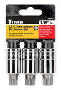 Titan 3-Piece Tamper Resistant XZN Bit Socket Set by Titan