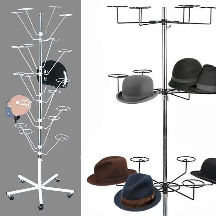 White 10 Layers Revolving Rotating Hat Rack Clothes Rack Garment