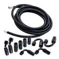 6AN 16FT -AN6 Fuel Line Hose Nylon Stainless Steel Braided Hose Fitting  Black