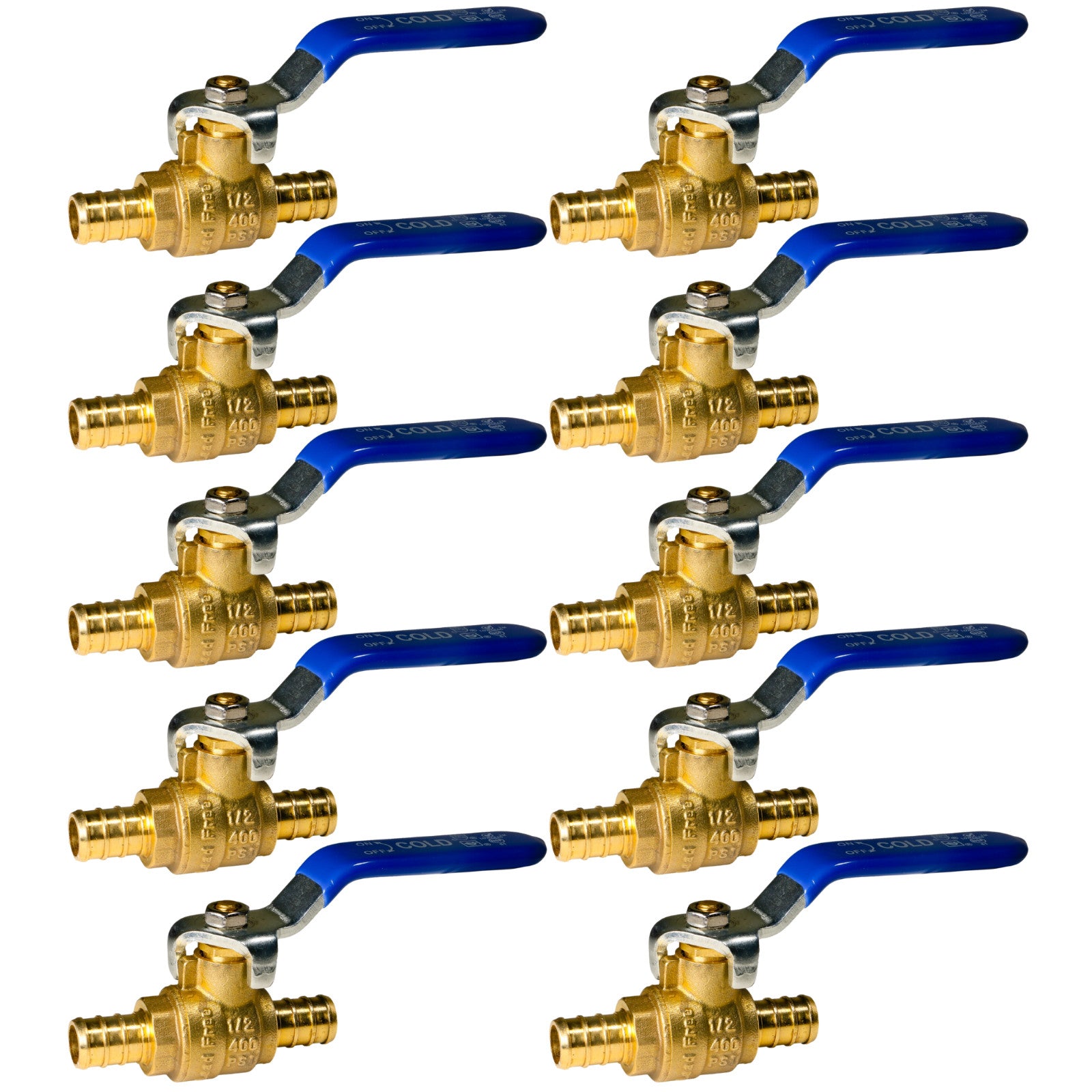 XFITTING 1/2" Pex B Cold Ball Valve - 10 Pack