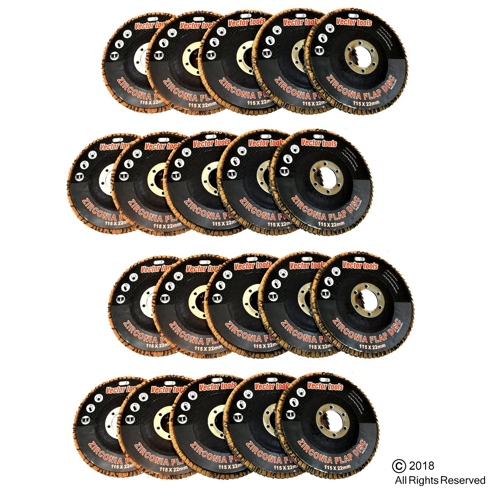20 Pack 4.5" Zirconia Flap Sanding Discs - 80 Grit