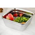 Stainless Steel 2-in-1 Dishwashing Basin With Colander For Fruits