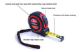 12PC-Pk Professional Dual Scale Retractable Measuring Tape Measure