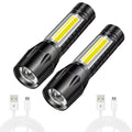 2 Pack Mini Flashlights Rechargeable 350 Lumens Led Usb Small
