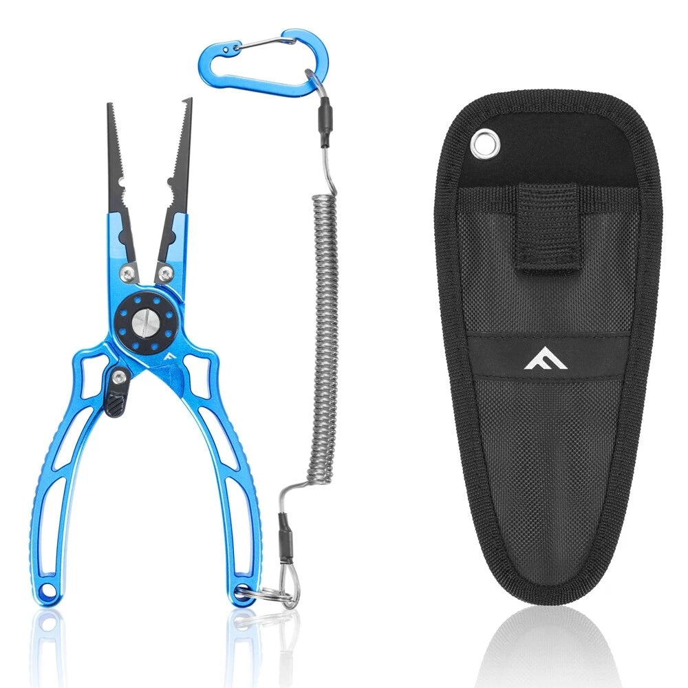Flissa 8" Aluminum Fishing Pliers Corrosion Resistant Split Ring