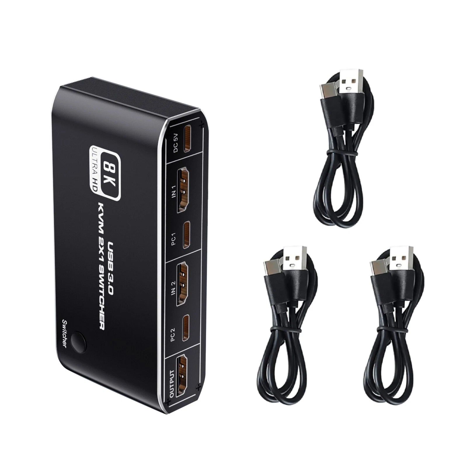 Hdmi 2.1 Kvm Switch 2x1 4k 120hz 8k 4 Port Usb 3.0 Kvm Switcher With