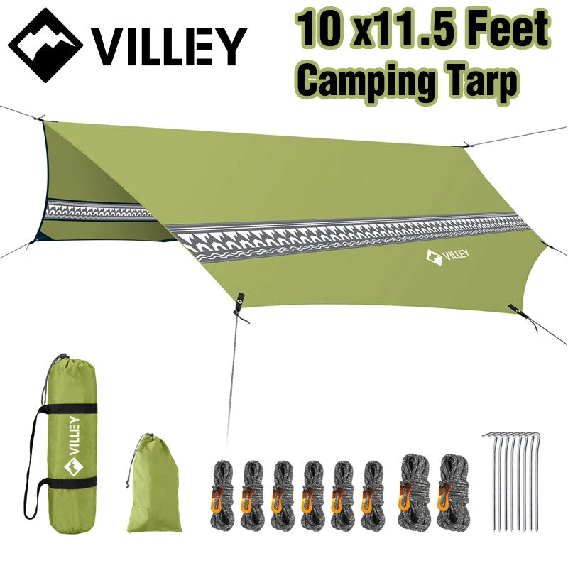 VILLEY Camping Tarp Waterproof Hammock Tent Rain Fly Octagonal Tarp Sun Shelter