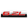 Bumper Sticker Metal Emblem Decal Trim Badge Polished Chrome Red 6.2l