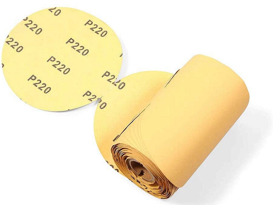 220 Grit 6 inch PSA Sanding Disc Sandpaper 100 Roll Sticky Back DA