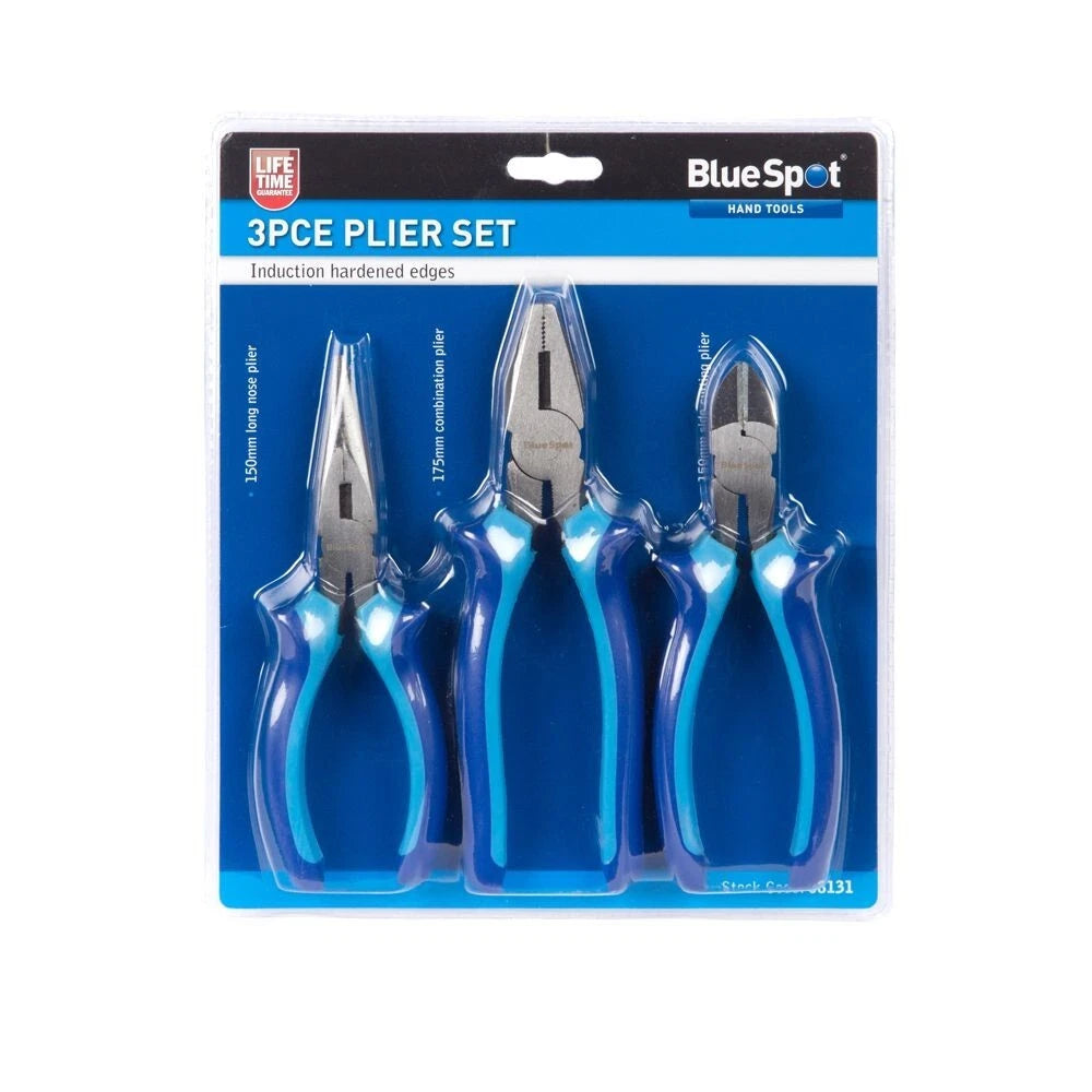 Plier Set | Long Nose, Side Cutter & Combination Pliers – Soft Grip