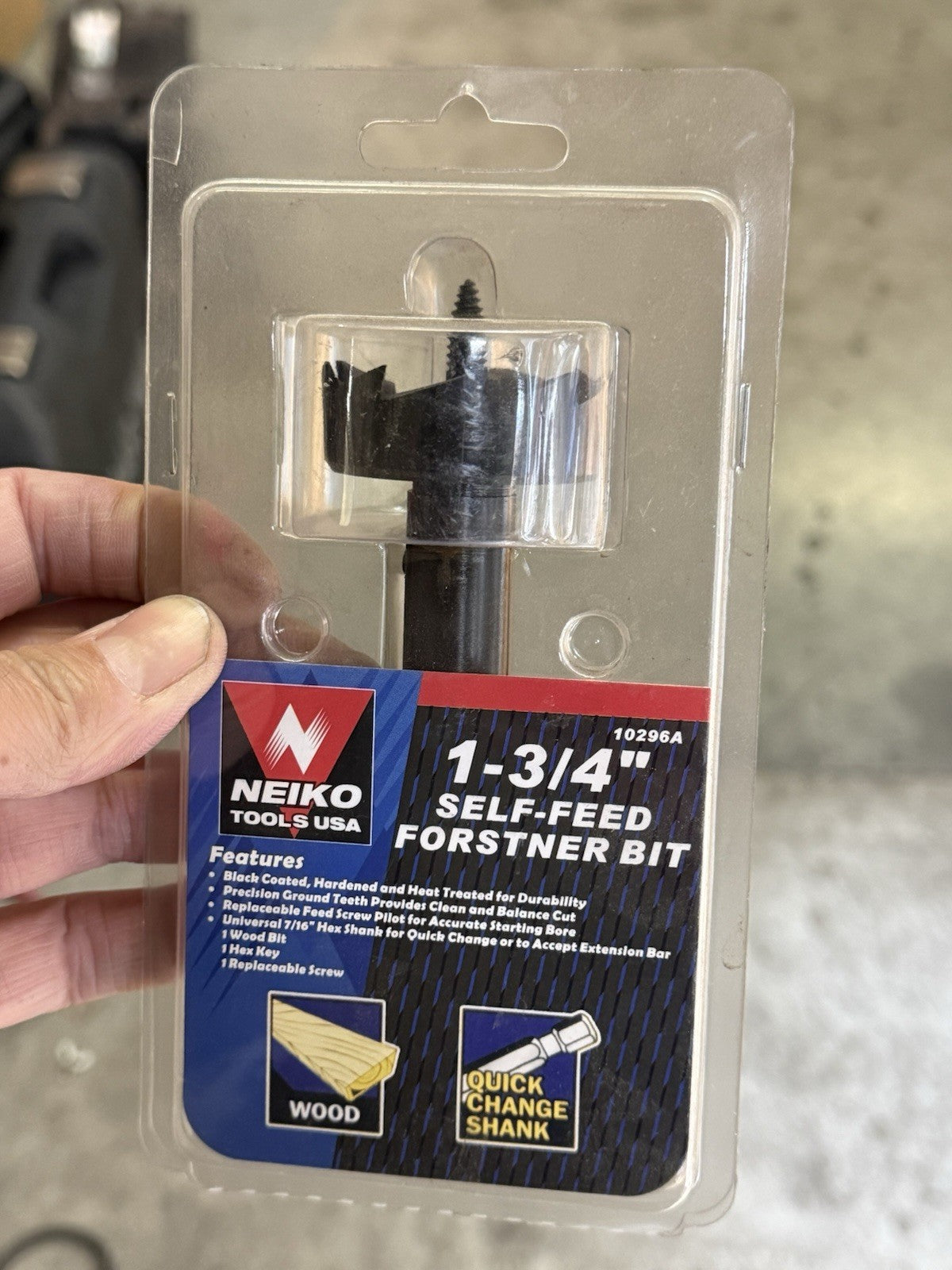 Neiko Tool 1-3/4" Self-Feed Forstner Bit 7/16" Hex Shank by Neiko