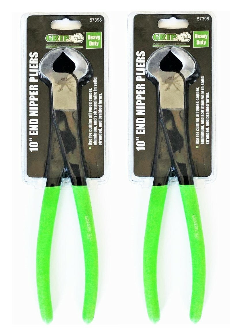 2 GRIP 10" LONG REACH END NIPPER CUTTERS WIRE CUTTING PLIERS PINCER DYKES SNIPSO