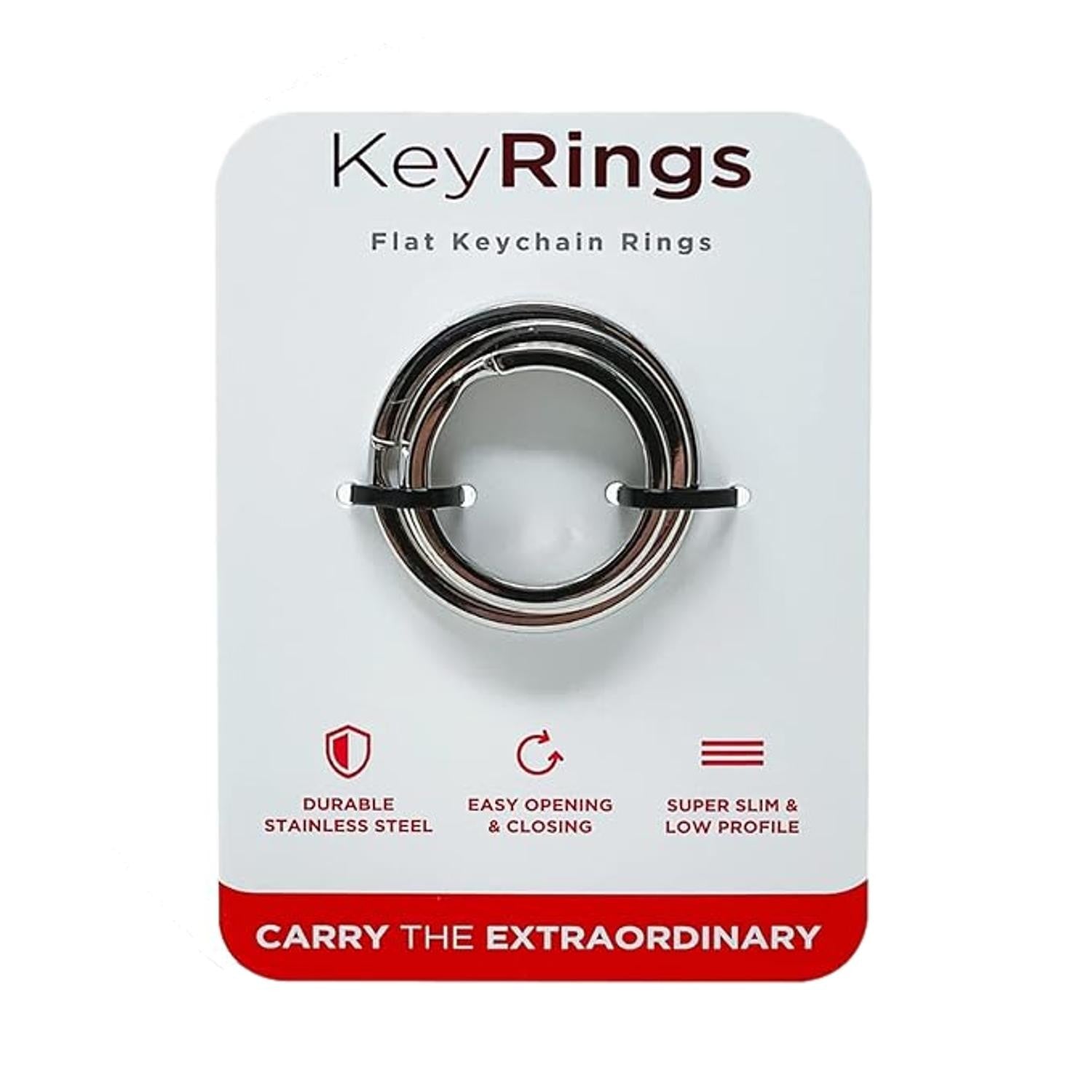 KeySmart Flat Polished Key Rings (3 Pack) Assorted Sizes