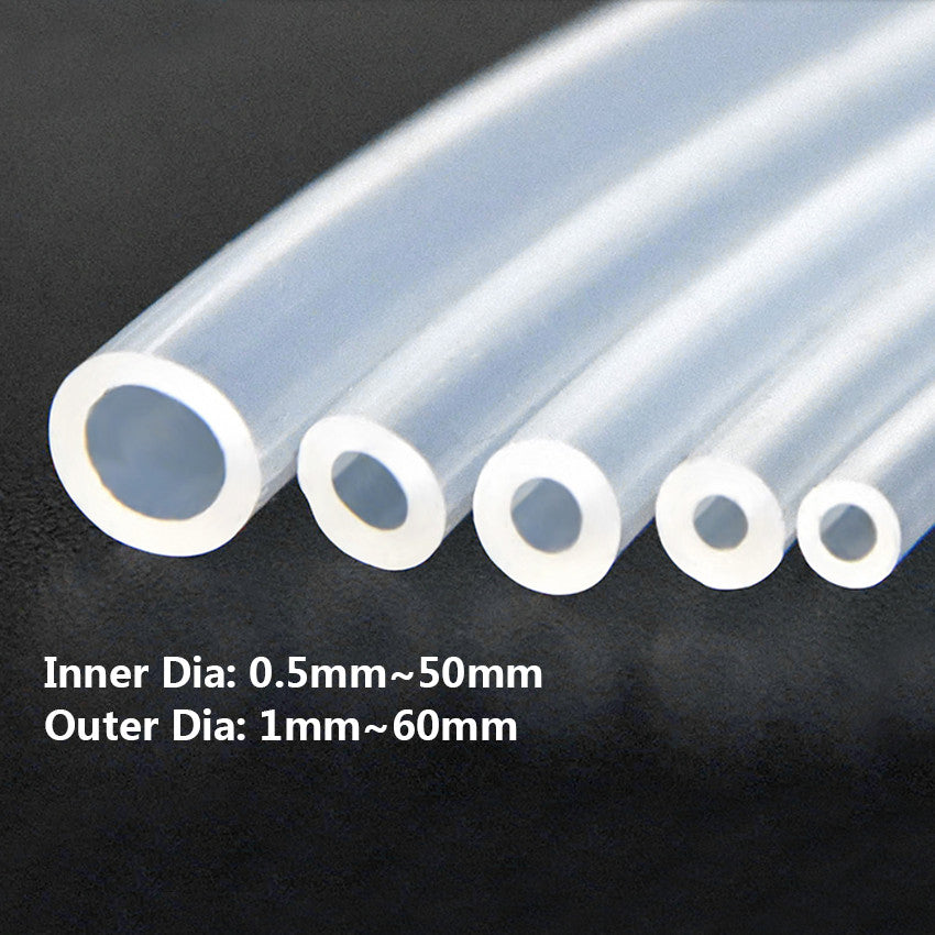 ID=0.5mm~50mm OD=1mm~60mm Clear Silicone Tube Brew Hose