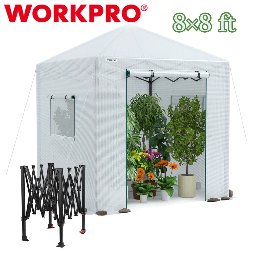 Workpro 8' X 8' Heavy Duty Walk-in Greenhouse | Built Supply Co