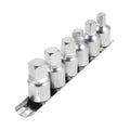 6pc Oil Drain Sump Plug Key 4pt Square Socket Bit Set: 8-10-12-14 mm-1/2" &amp; 3/8"