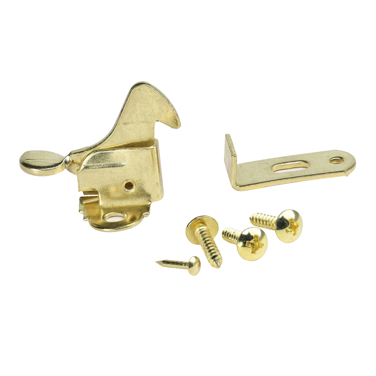 Elbow Latch Flex Cabinet Door / Window Catch, Brass