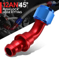 Aluminum An12 12-An 45 Degree Swivel Oil/Fuel Line Hose End Push-On