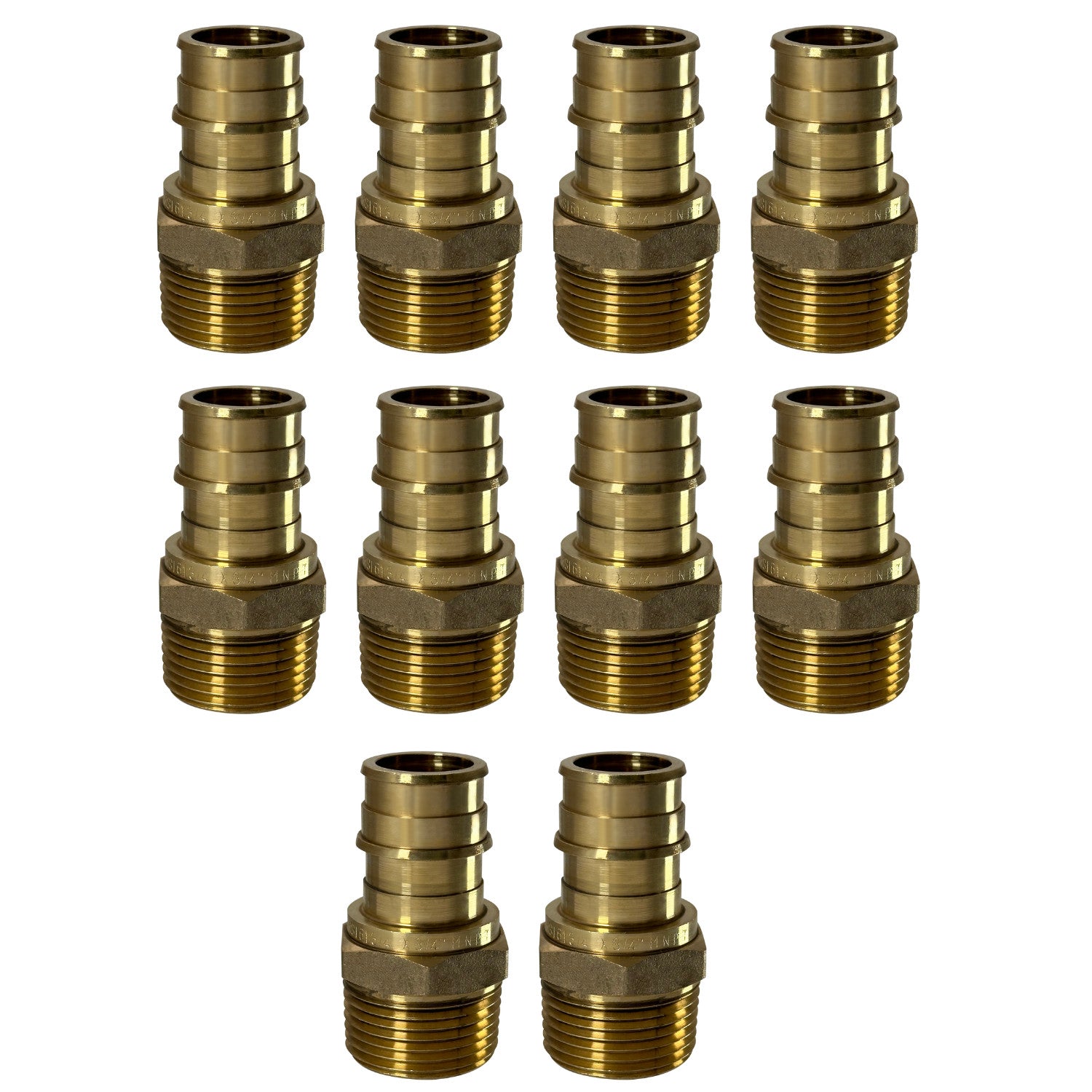 10 Pack XFITTING 3/4" Pex A x 3/4" Male NPT Adapter, F1