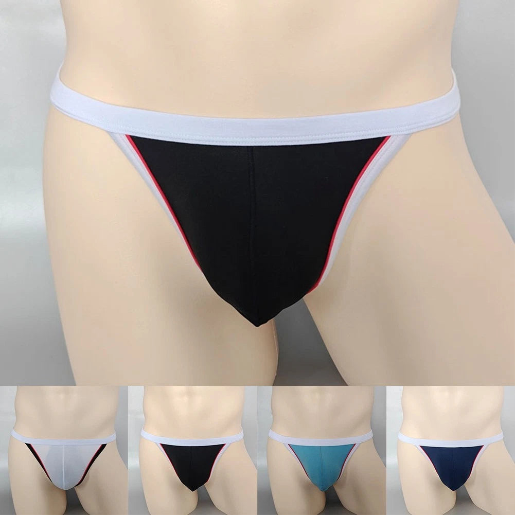 Men's High Cut G Strings With Breathable Low Waist And Unique Pouch