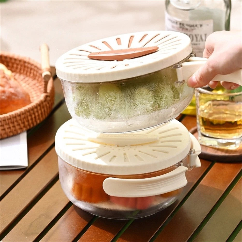 2 In 1 Kitchen Drain Basket And Fruit Washing Bowl For Effortless