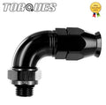 AN-10 (10AN JIC-10) To ORB-8 3/4" 90 Degree ULTRAFLOW PTFE Hose