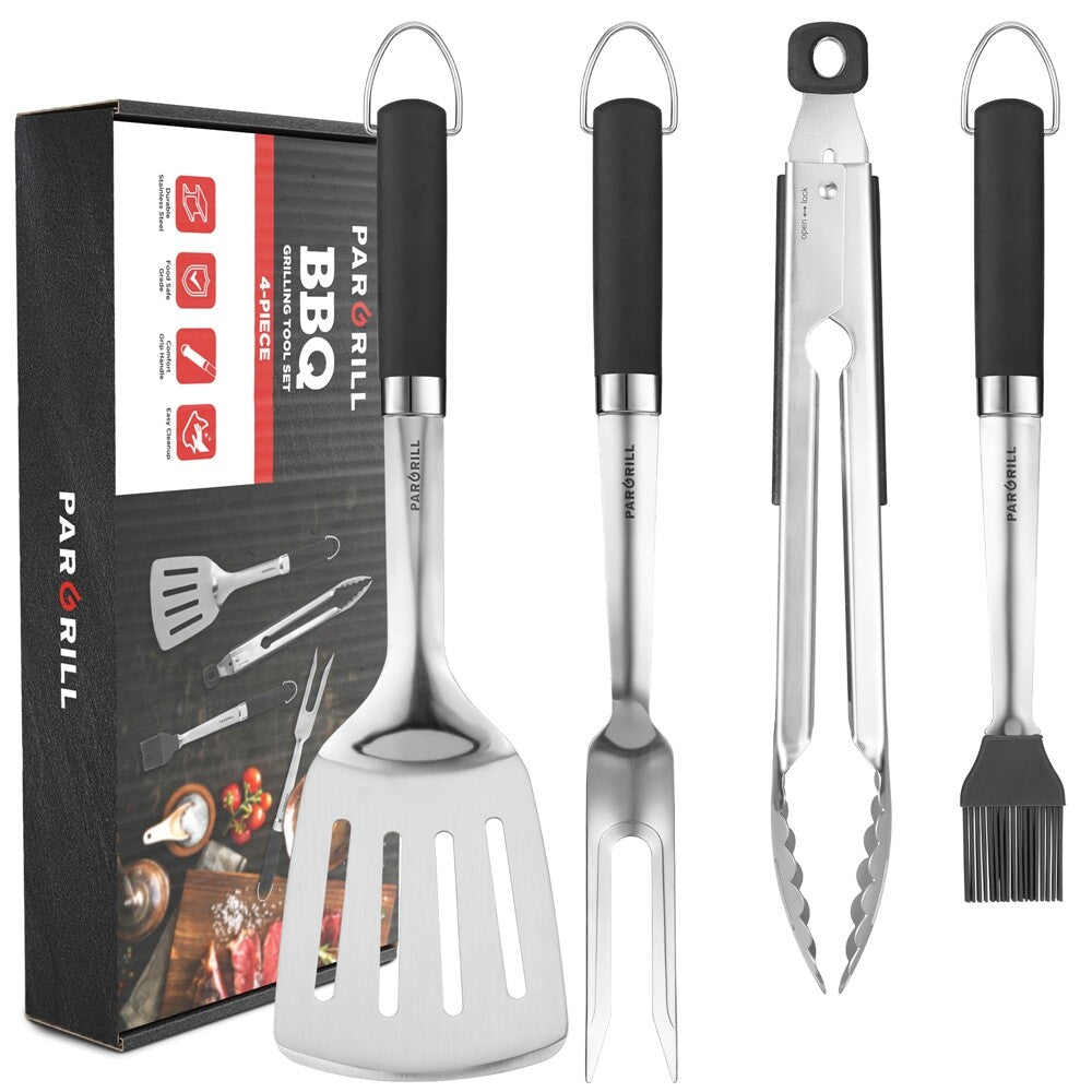 PARGRILL 4 PIECE Heavy Duty Grill Accessories BBQ Set Barbecue
