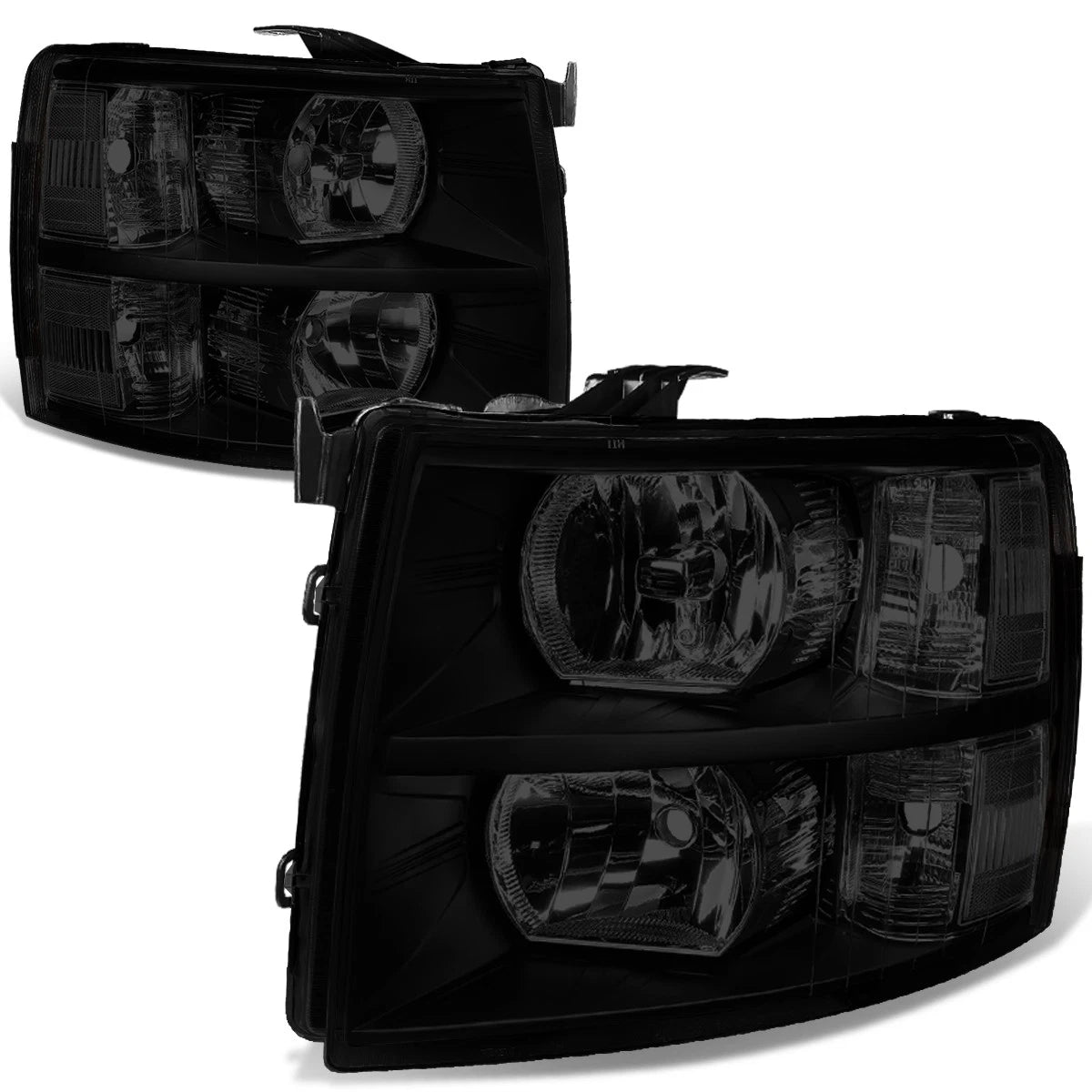 Fit 07-14 Chevy Silverado Pair Tinted Housing Clear | Built Supply Co