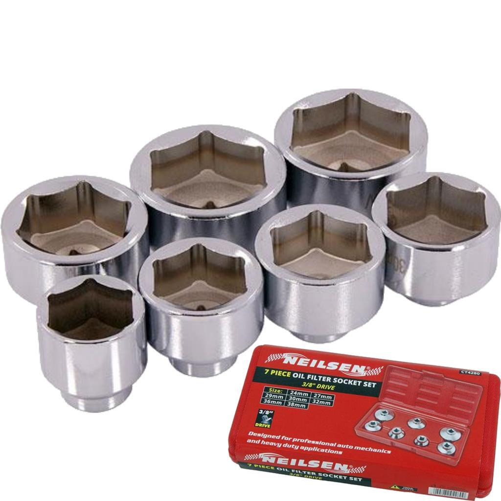 Neilsen Cap Type Oil Filter Wrench Set Automotive Removal Socket Tool