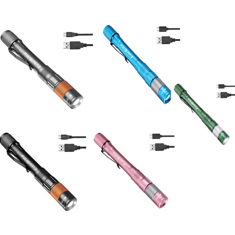 Everbrite Rechargeable Led Pen Light Flashlight Water Resistant